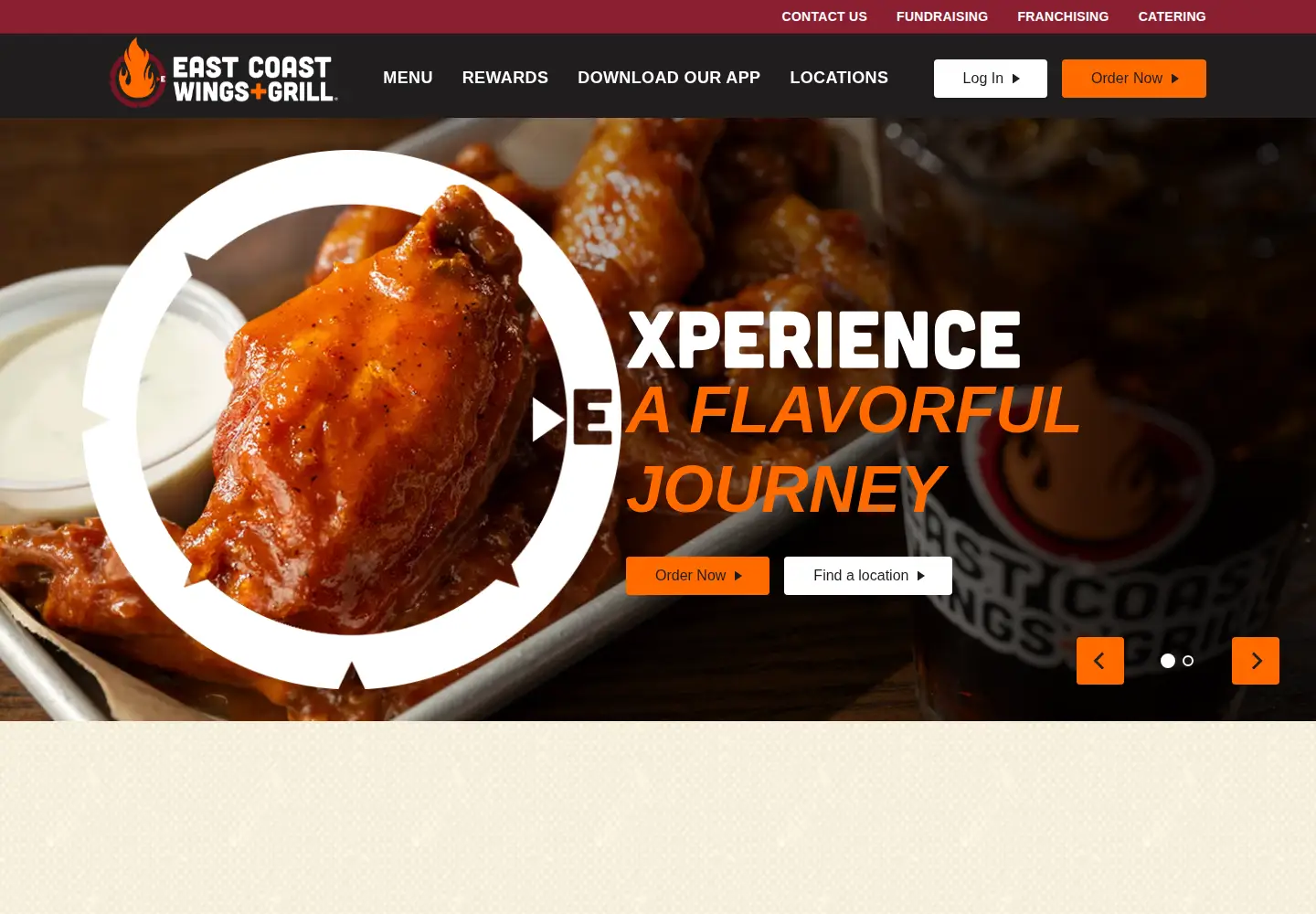 Screenshot of eastcoastwings.com