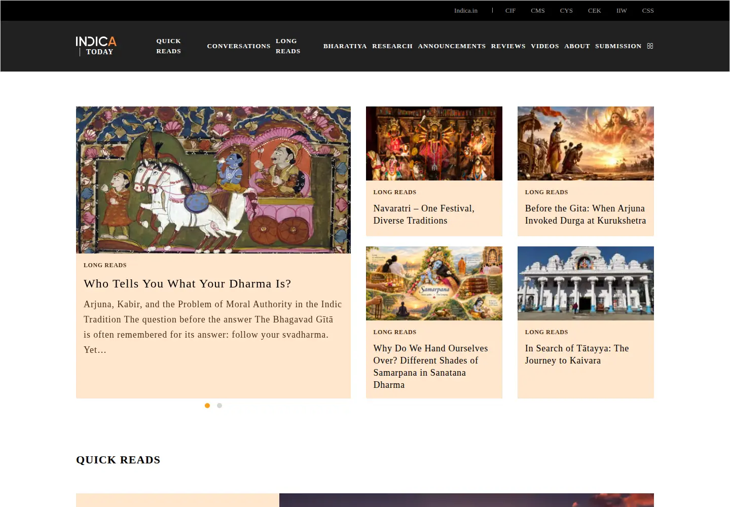 Screenshot of indica.today
