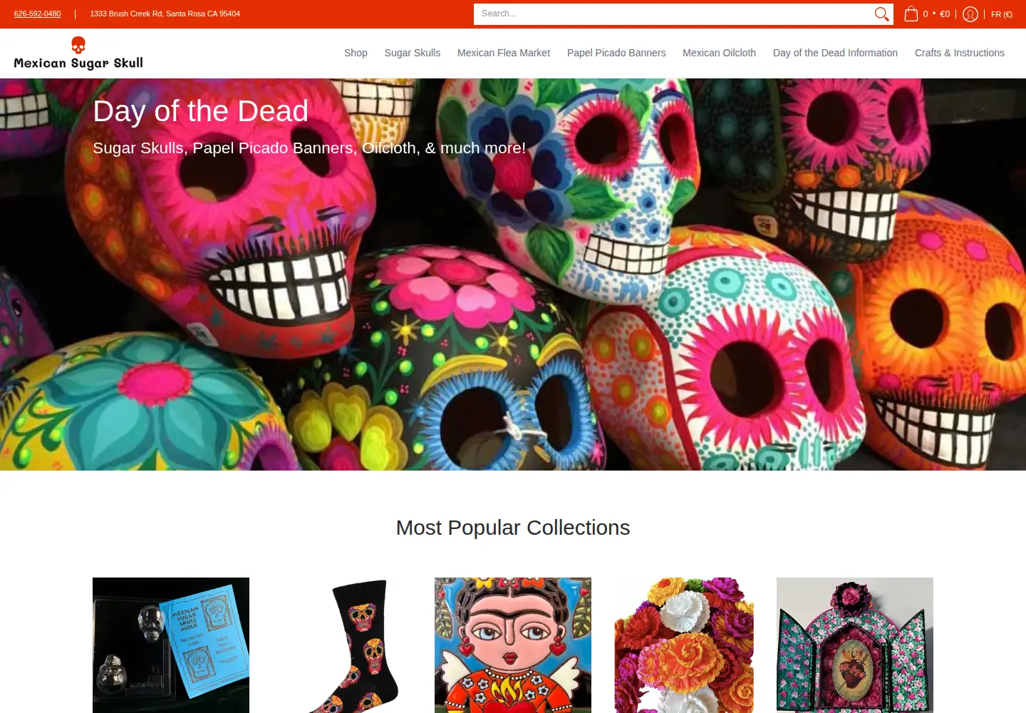 Screenshot of mexicansugarskull.com