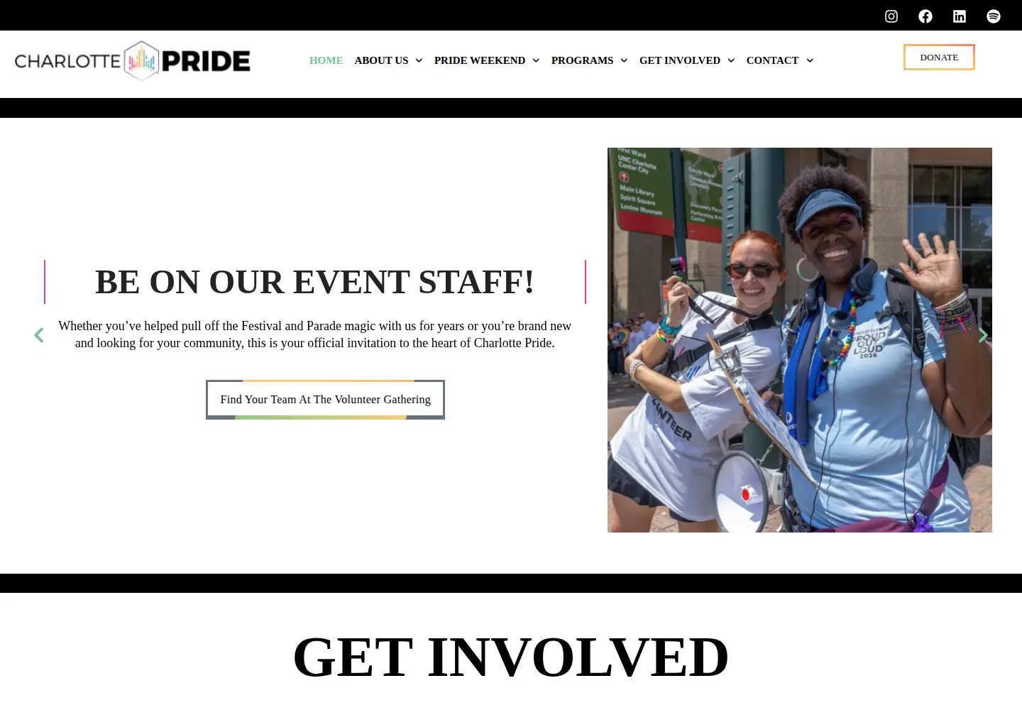 Screenshot of charlottepride.org