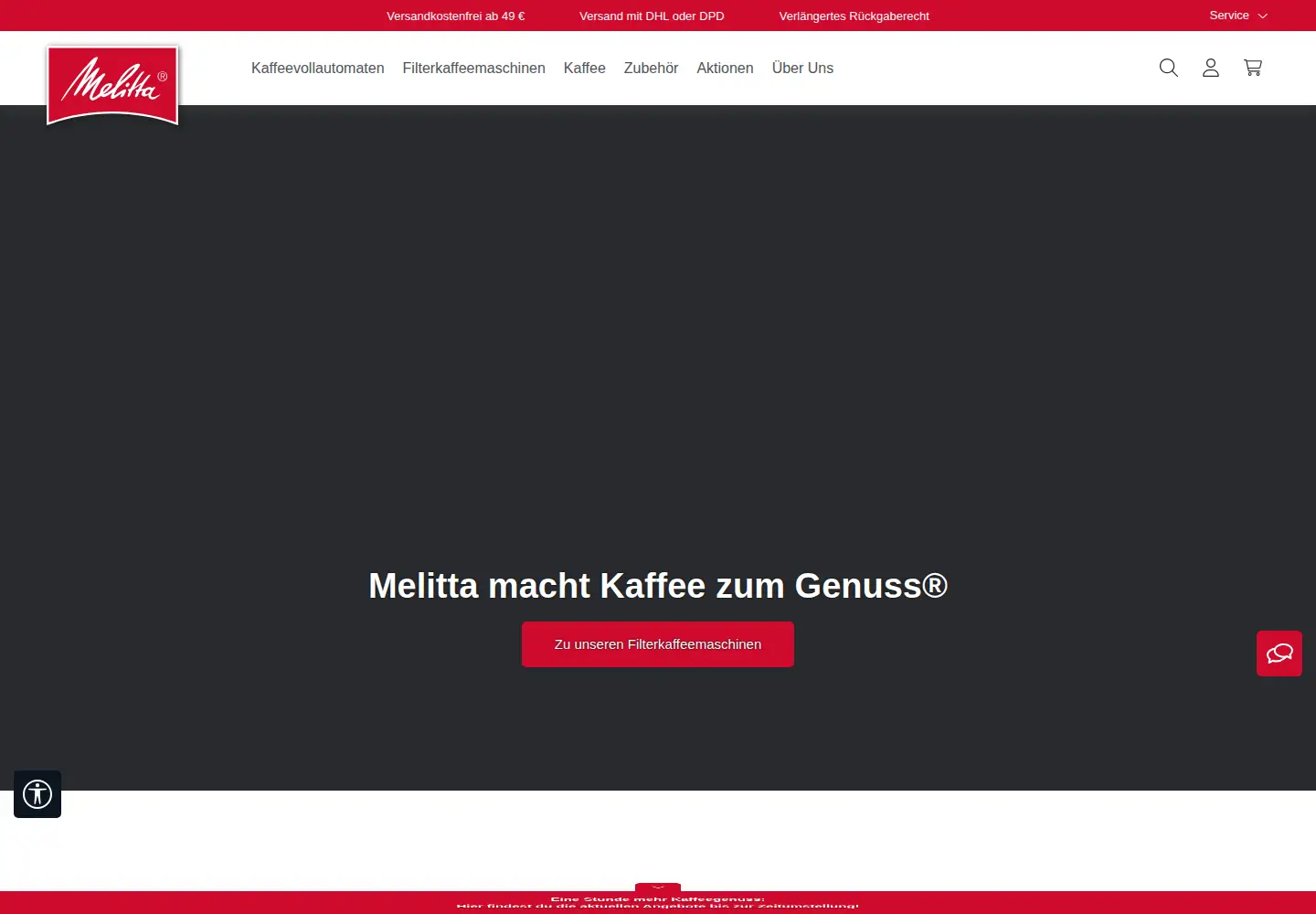 Screenshot of melitta.de