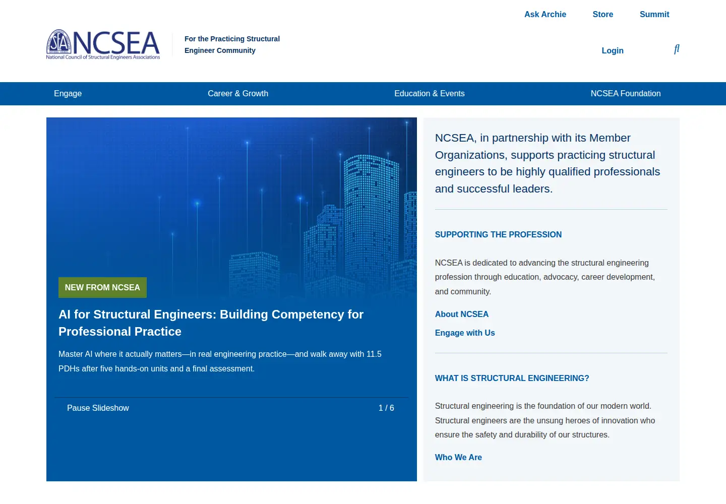 Captured homepage of ncsea.com in the current scan