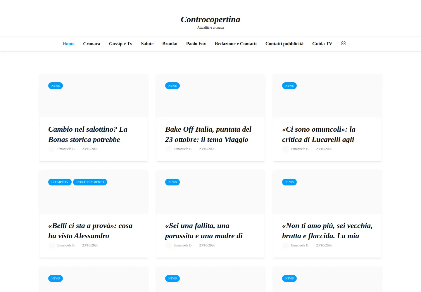 Screenshot of controcopertina.com