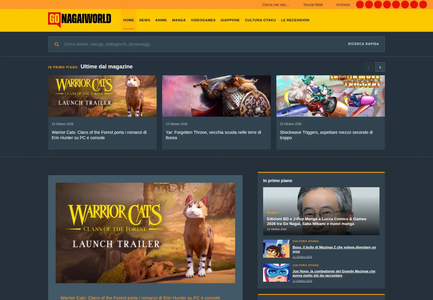 Screenshot of gonagaiworld.com