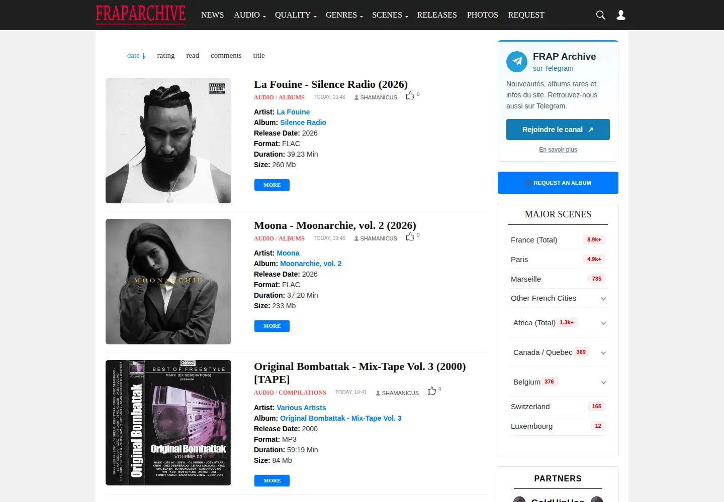 Screenshot of fraparchive.com