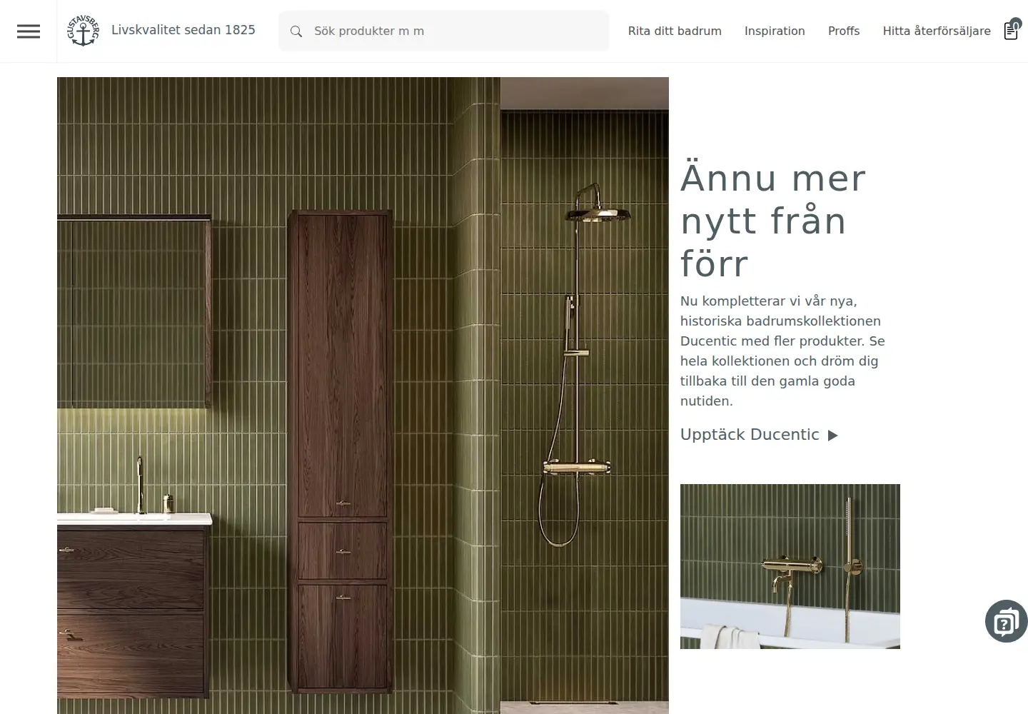 Captured homepage of gustavsberg.com in the current scan