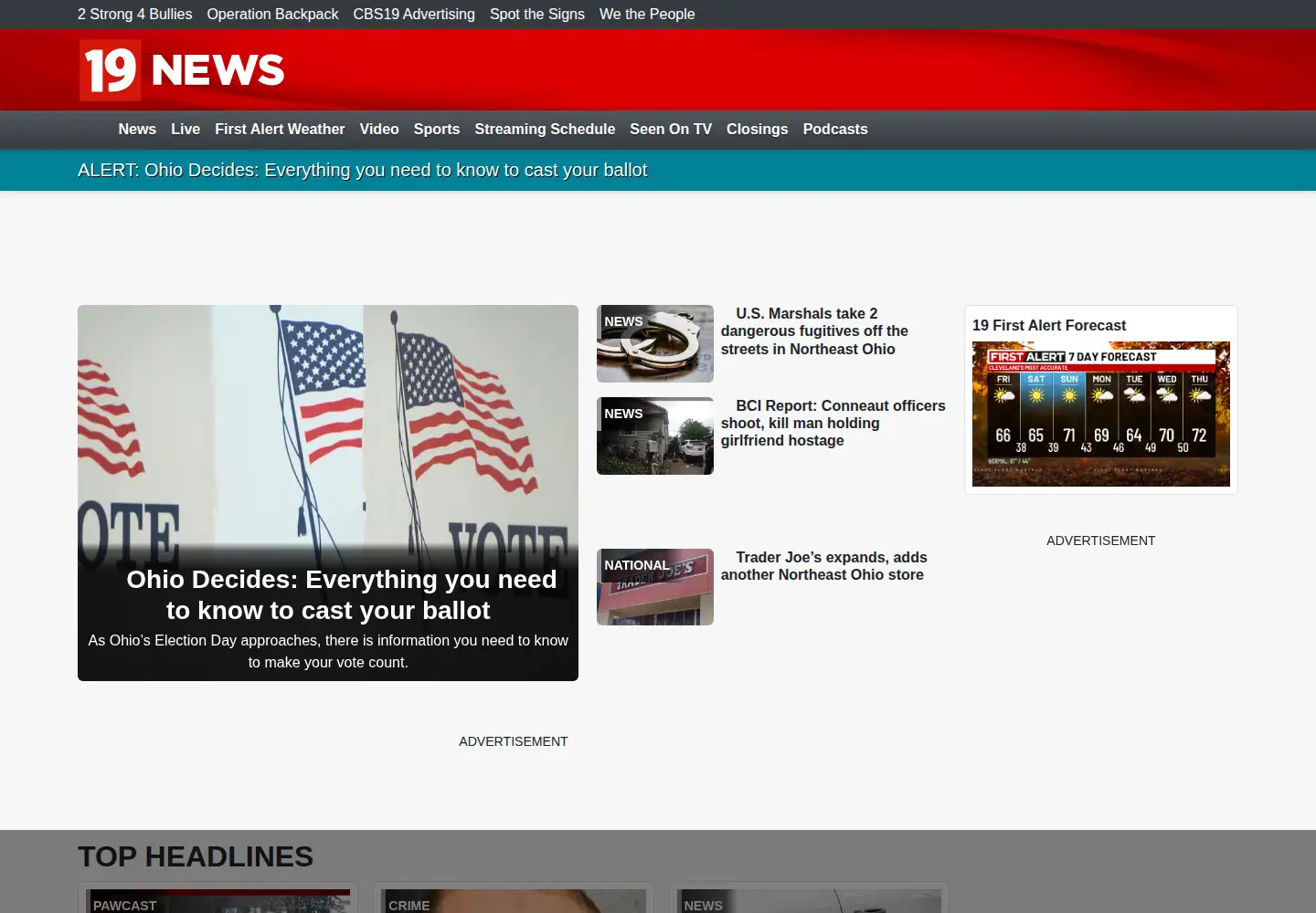 Screenshot of 19actionnews.com