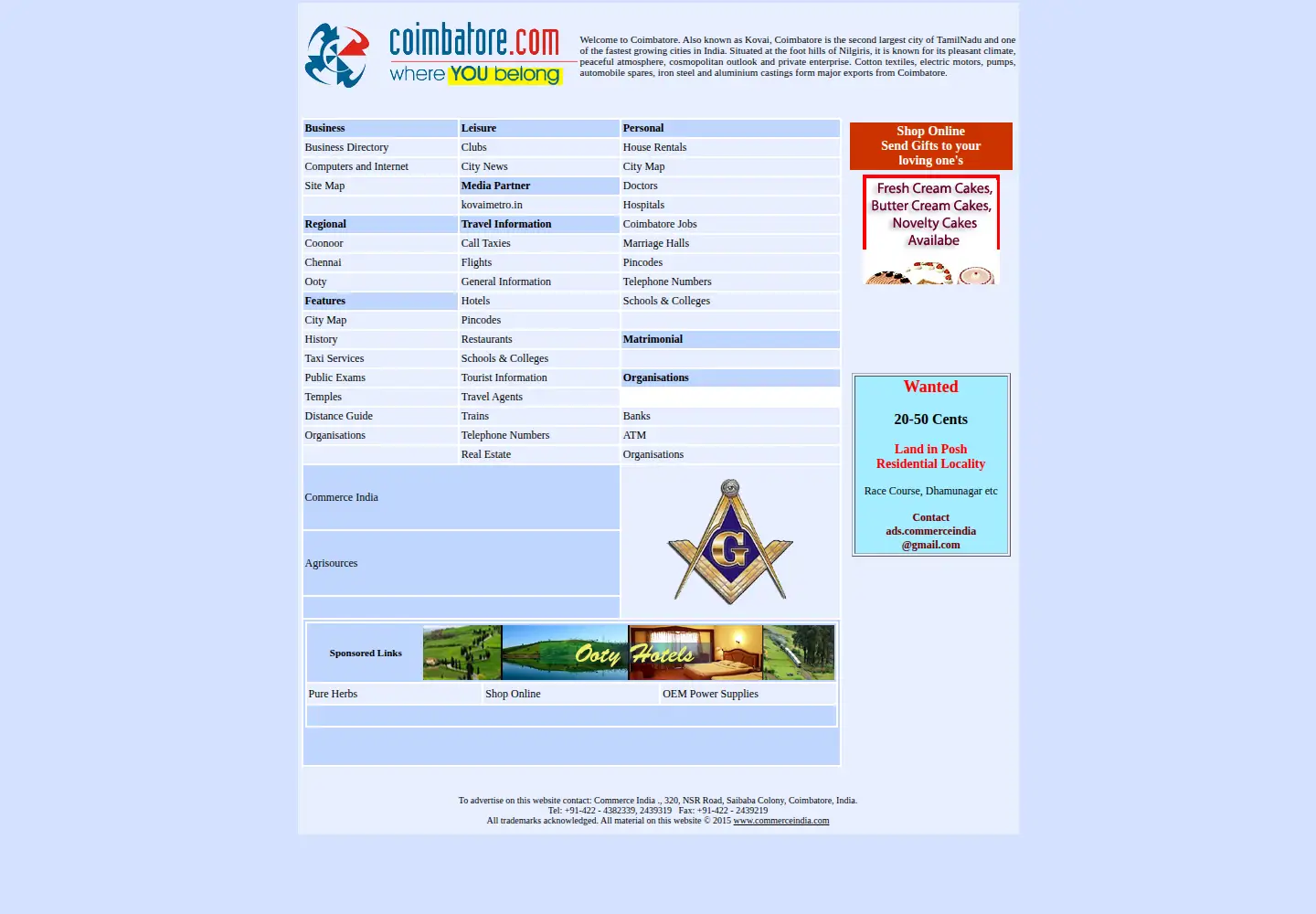 Screenshot of coimbatore.com
