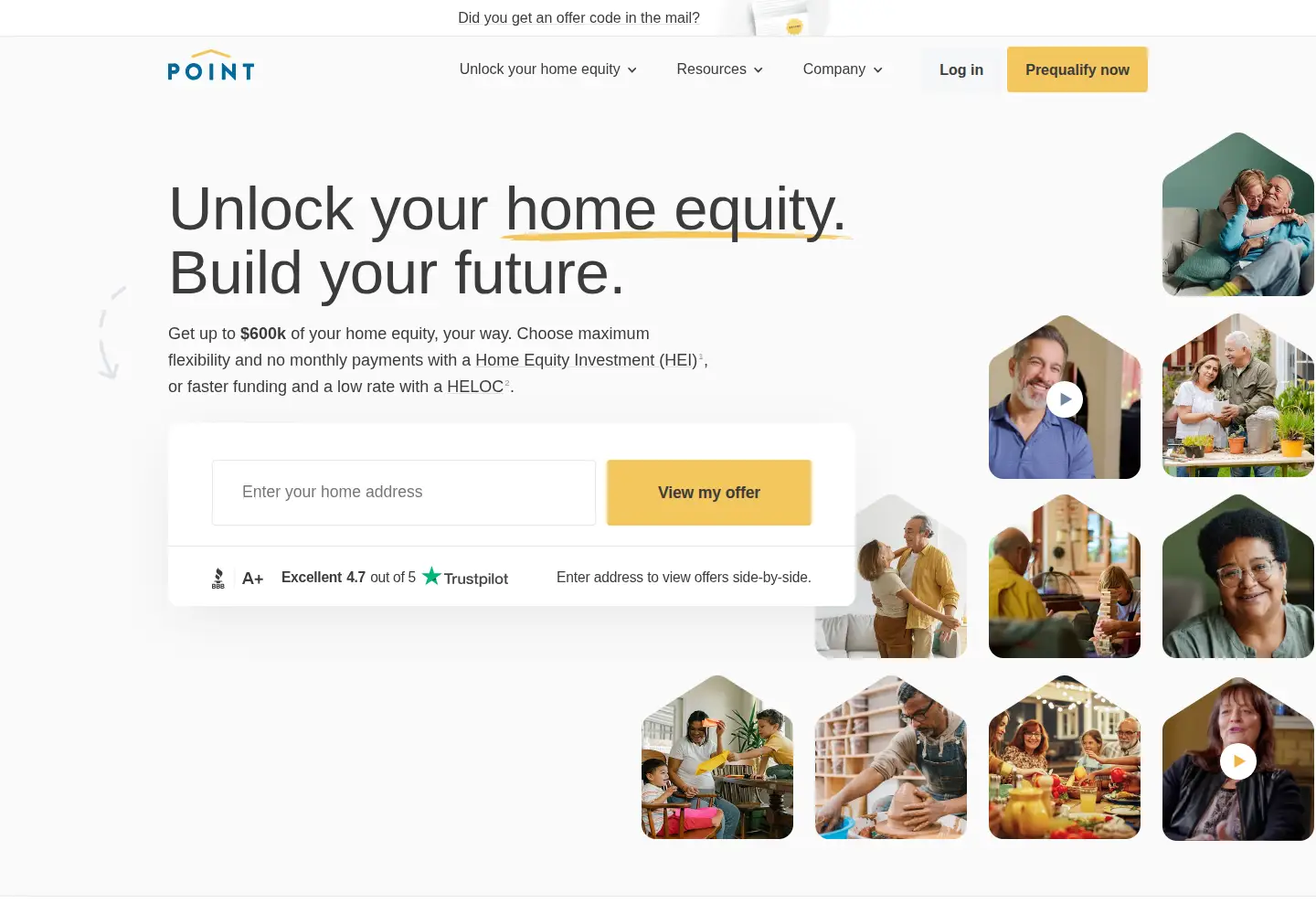 Captured homepage of point.com in the current scan
