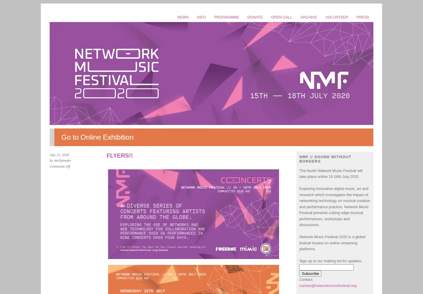 Screenshot of networkmusicfestival.org