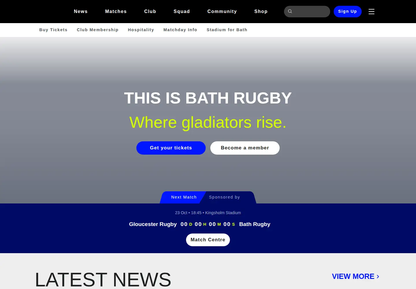 Screenshot of bathrugby.com
