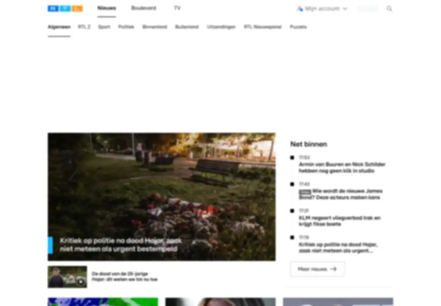 Captured homepage of expeditierobinson.nl in the current scan