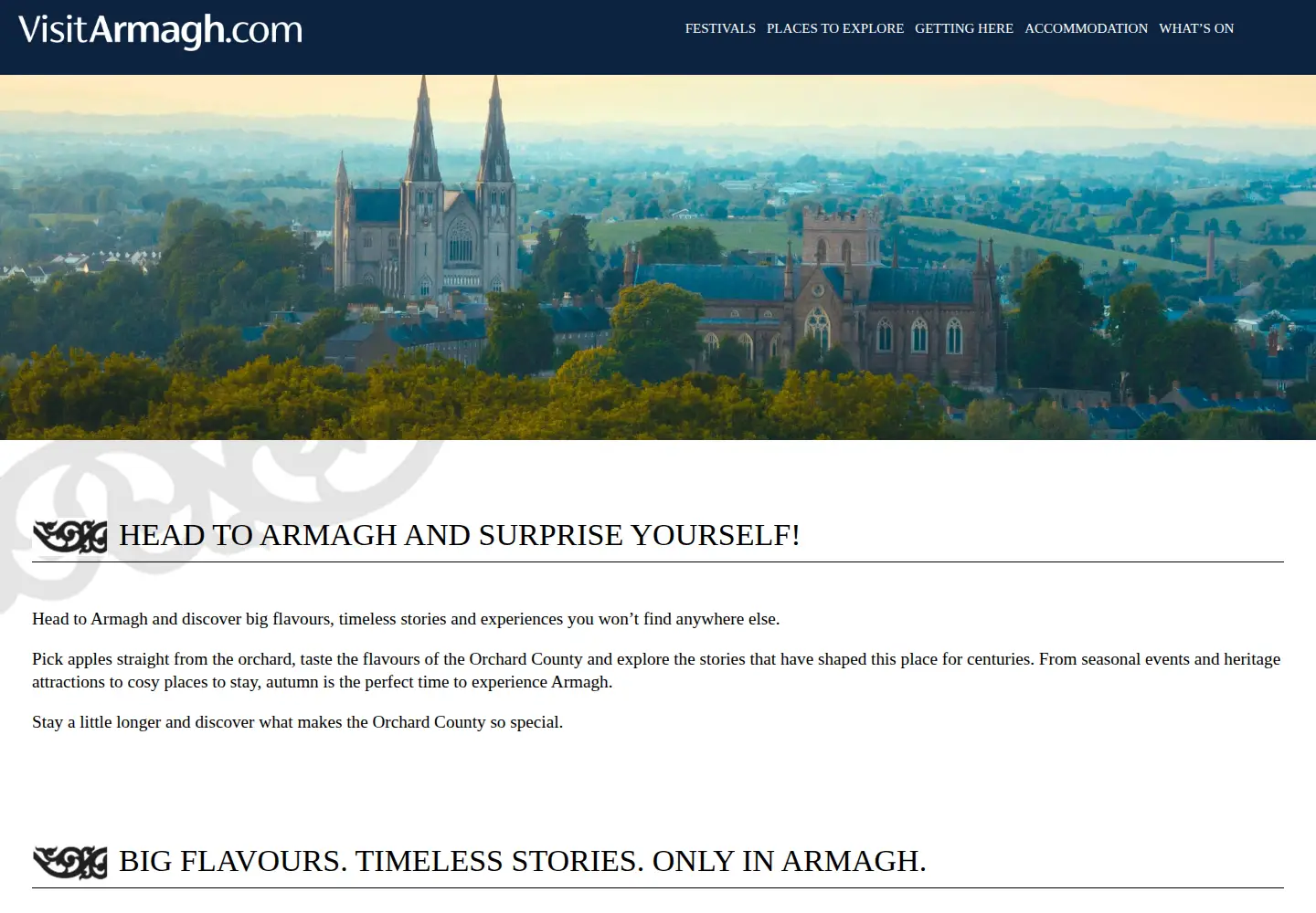 Captured homepage of visitarmagh.com in the current scan