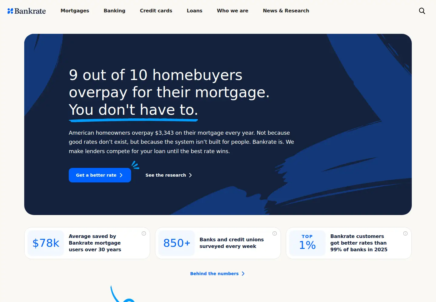 Screenshot of bankrate.com