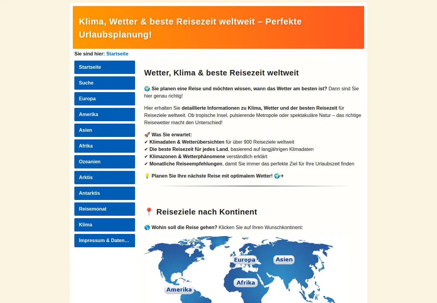 Screenshot of beste-reisezeit.org
