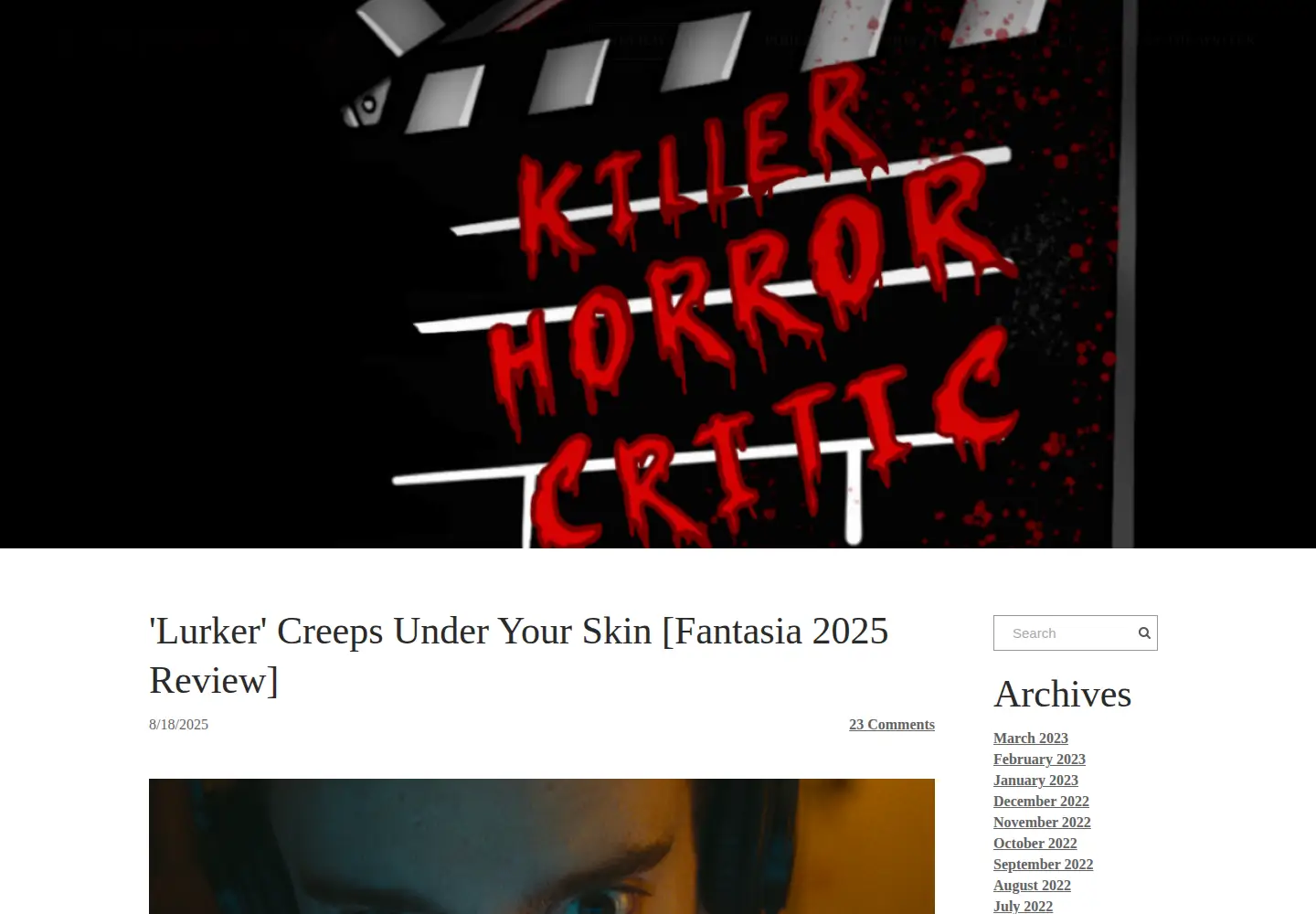 Screenshot of killerhorrorcritic.com