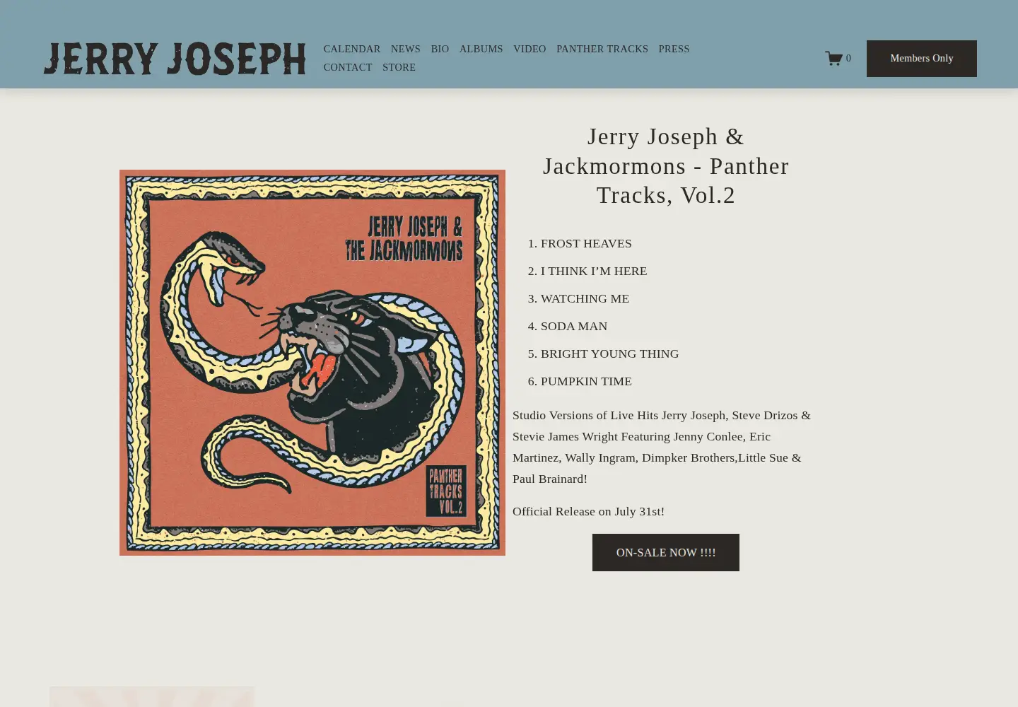 Screenshot of jerryjoseph.com