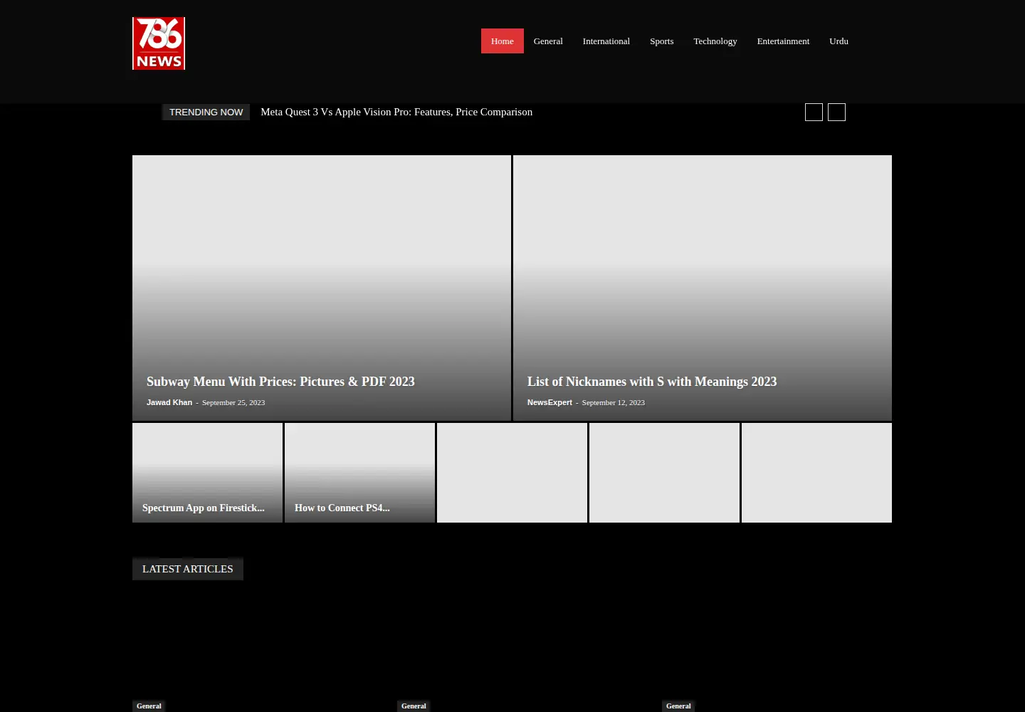 Screenshot of 786news.com