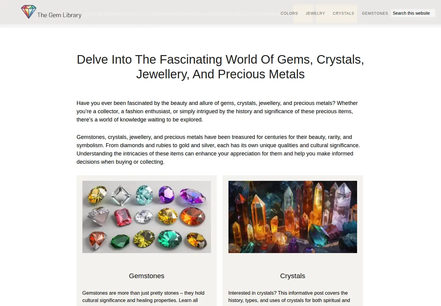 Captured homepage of thegemlibrary.com in the current scan