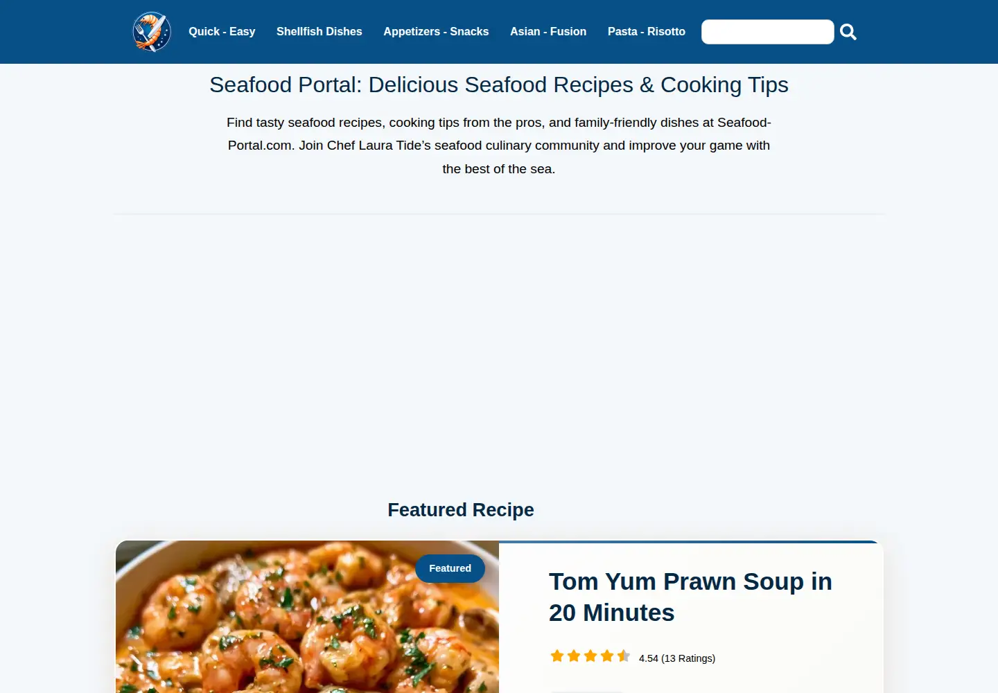 Captured homepage of seafood-portal.com in the current scan