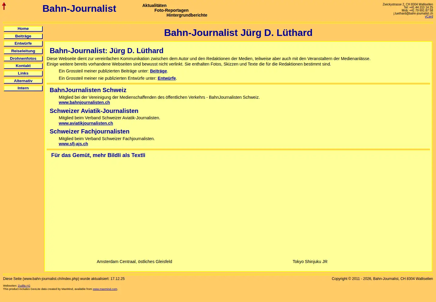 Screenshot of bahn-journalist.ch