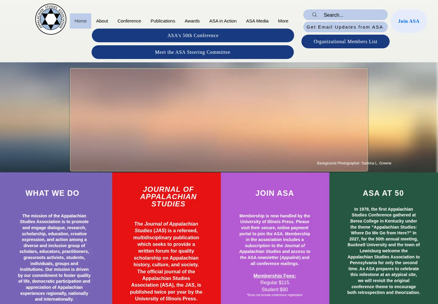 Screenshot of appalachianstudies.org