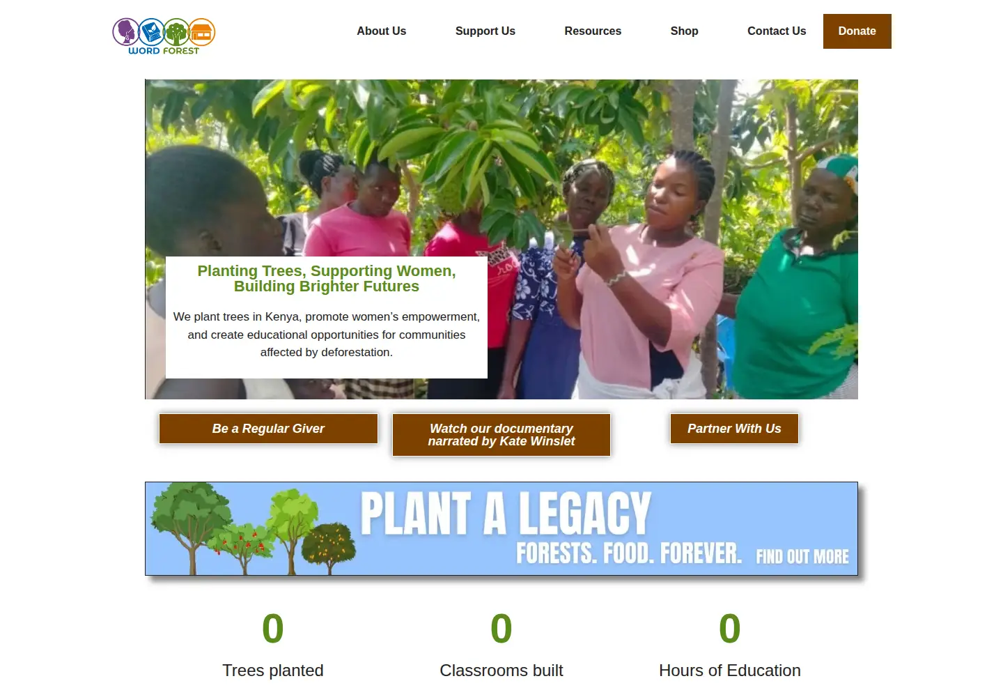 Captured homepage of wordforest.org in the current scan