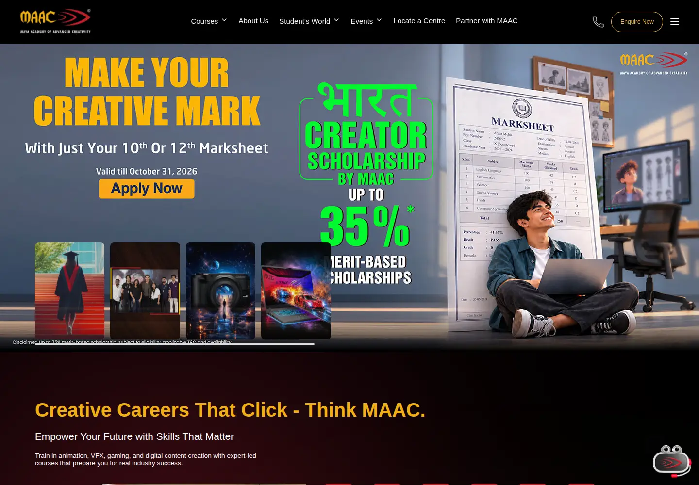Screenshot of maacindia.com