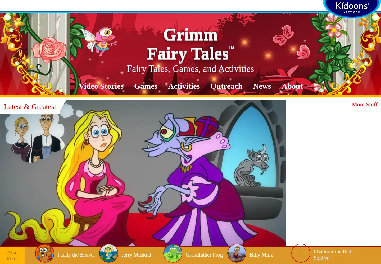 Screenshot of grimmfairytales.com