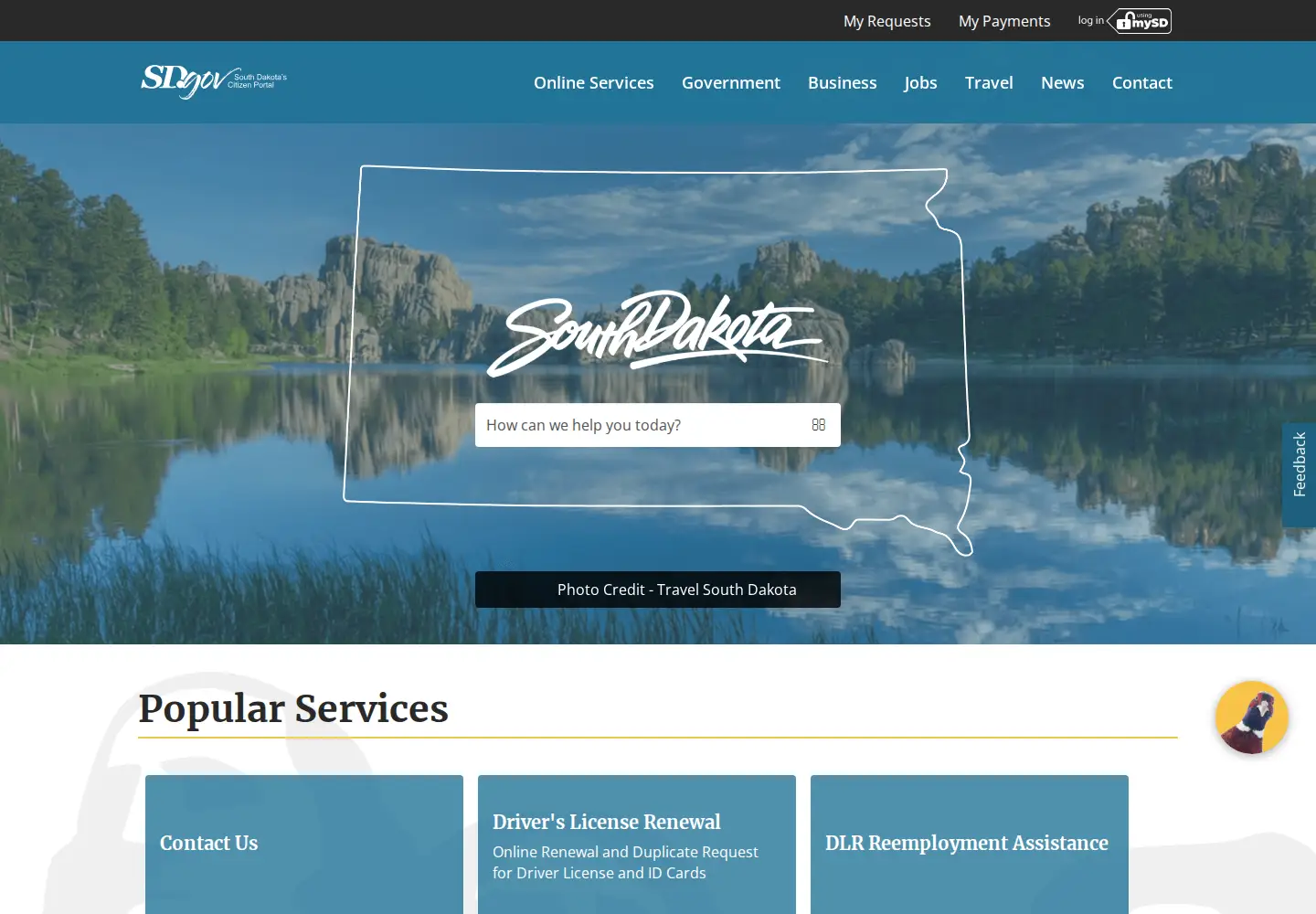 Screenshot of sd.gov