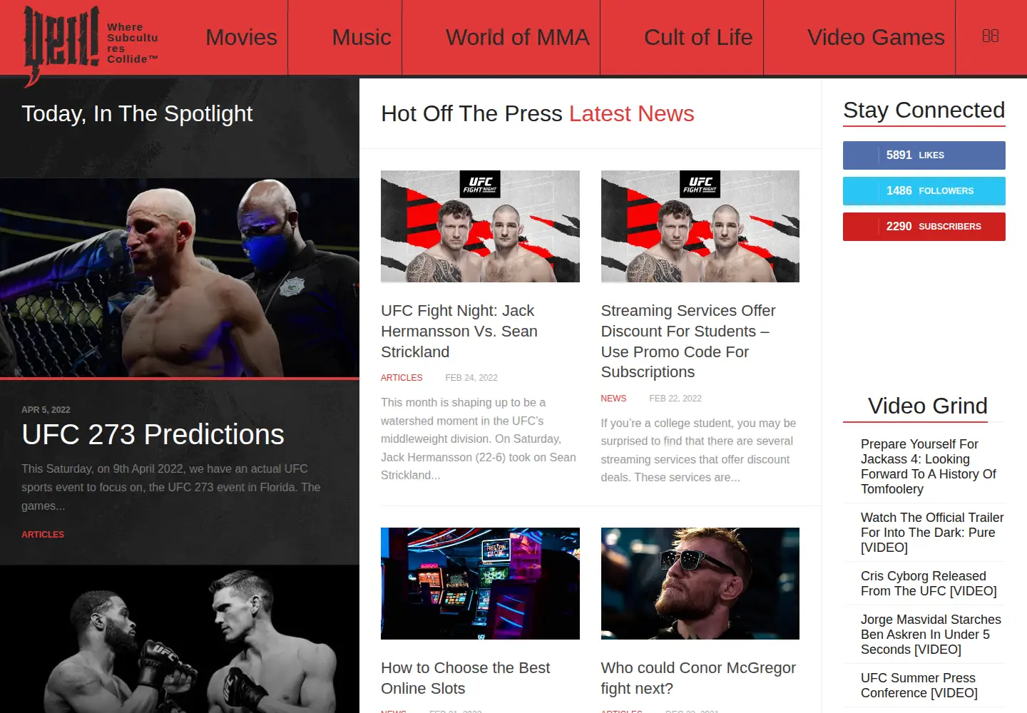 Screenshot of yellmagazine.com