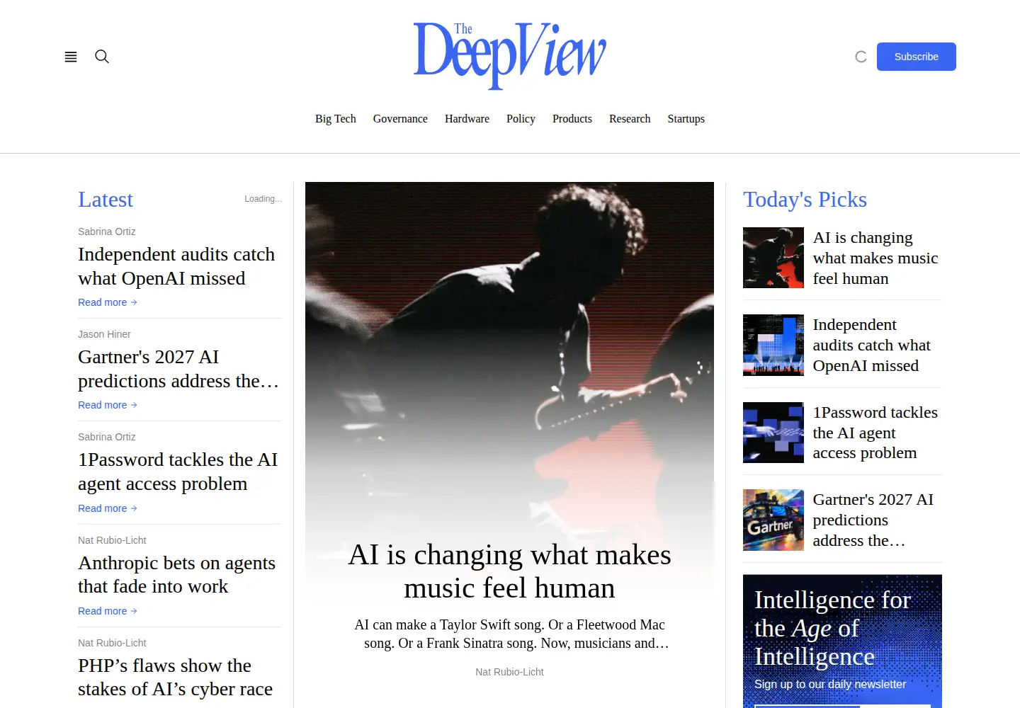 Screenshot of thedeepview.com