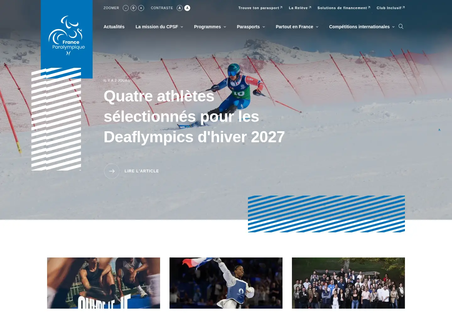 Captured homepage of france-paralympique.fr in the current scan