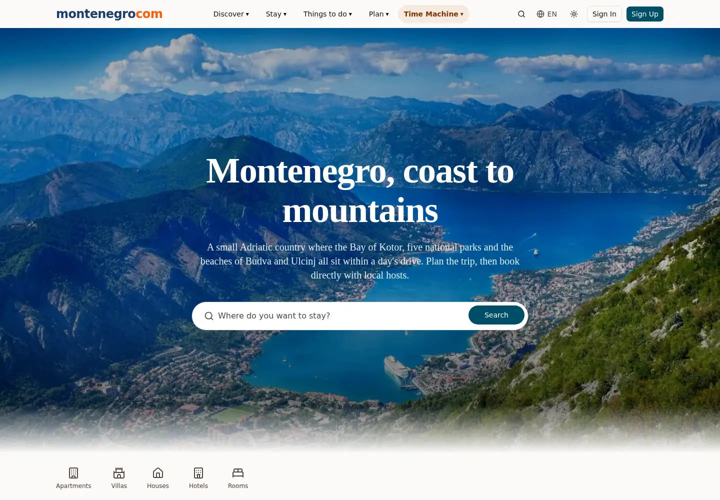 Screenshot of montenegro.com