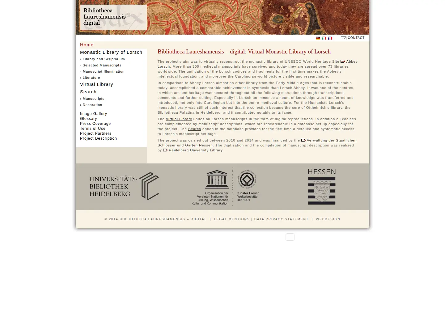 Screenshot of bibliotheca-laureshamensis-digital.de