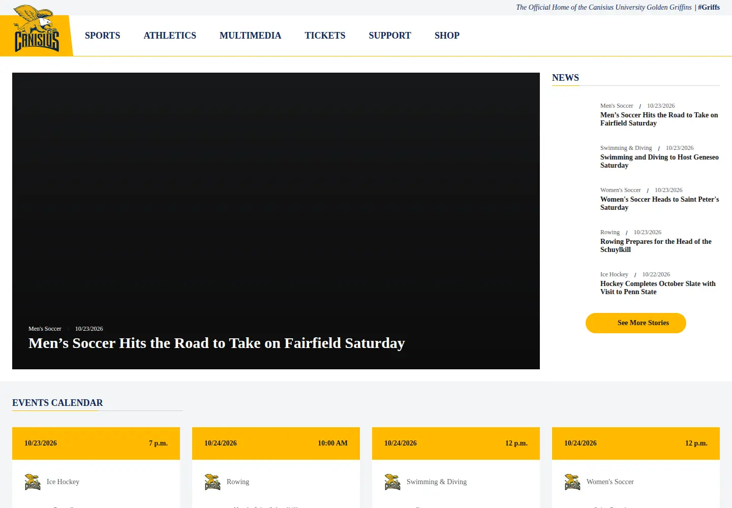 Captured homepage of gogriffs.com in the current scan