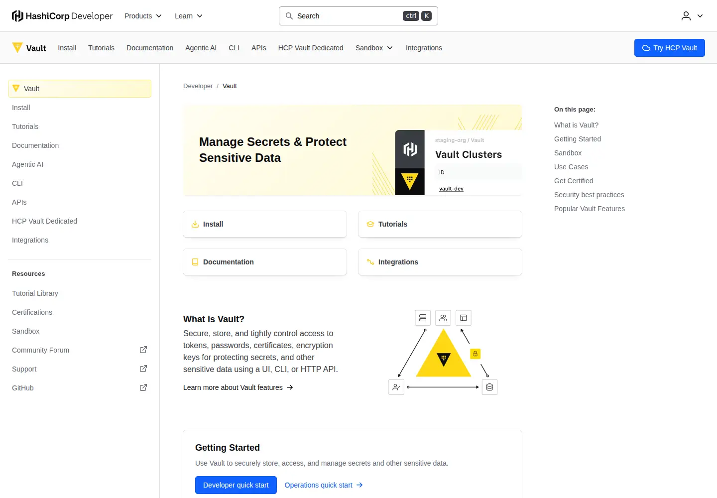 Screenshot of vaultproject.io