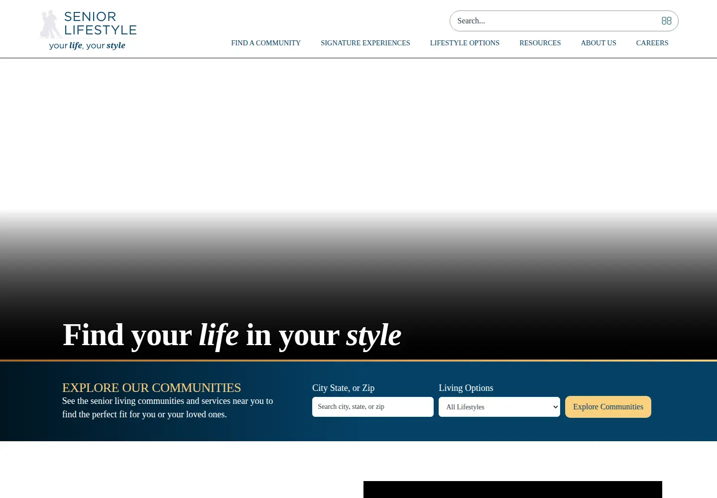 Screenshot of seniorlifestyle.com
