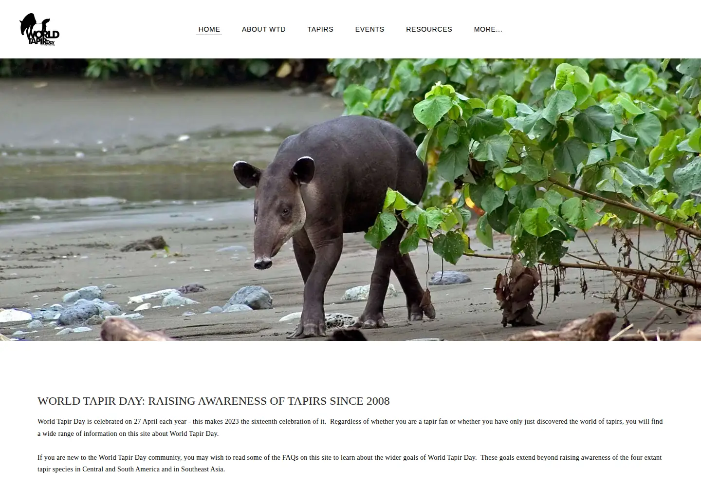 Screenshot of tapirday.org