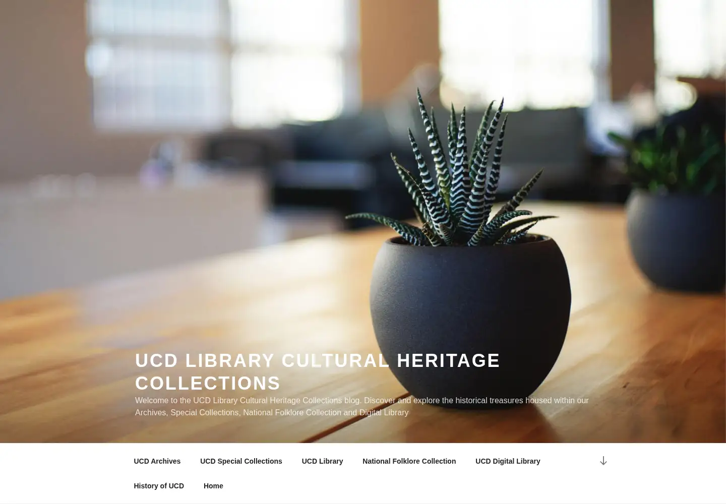Captured homepage of ucdculturalheritagecollections.com in the current scan