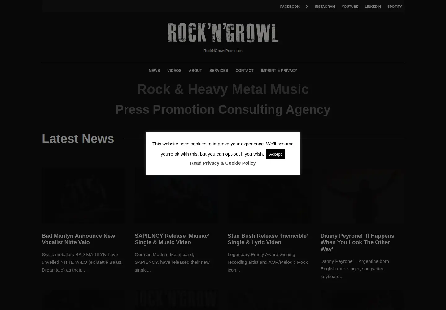 Screenshot of rockngrowl.com
