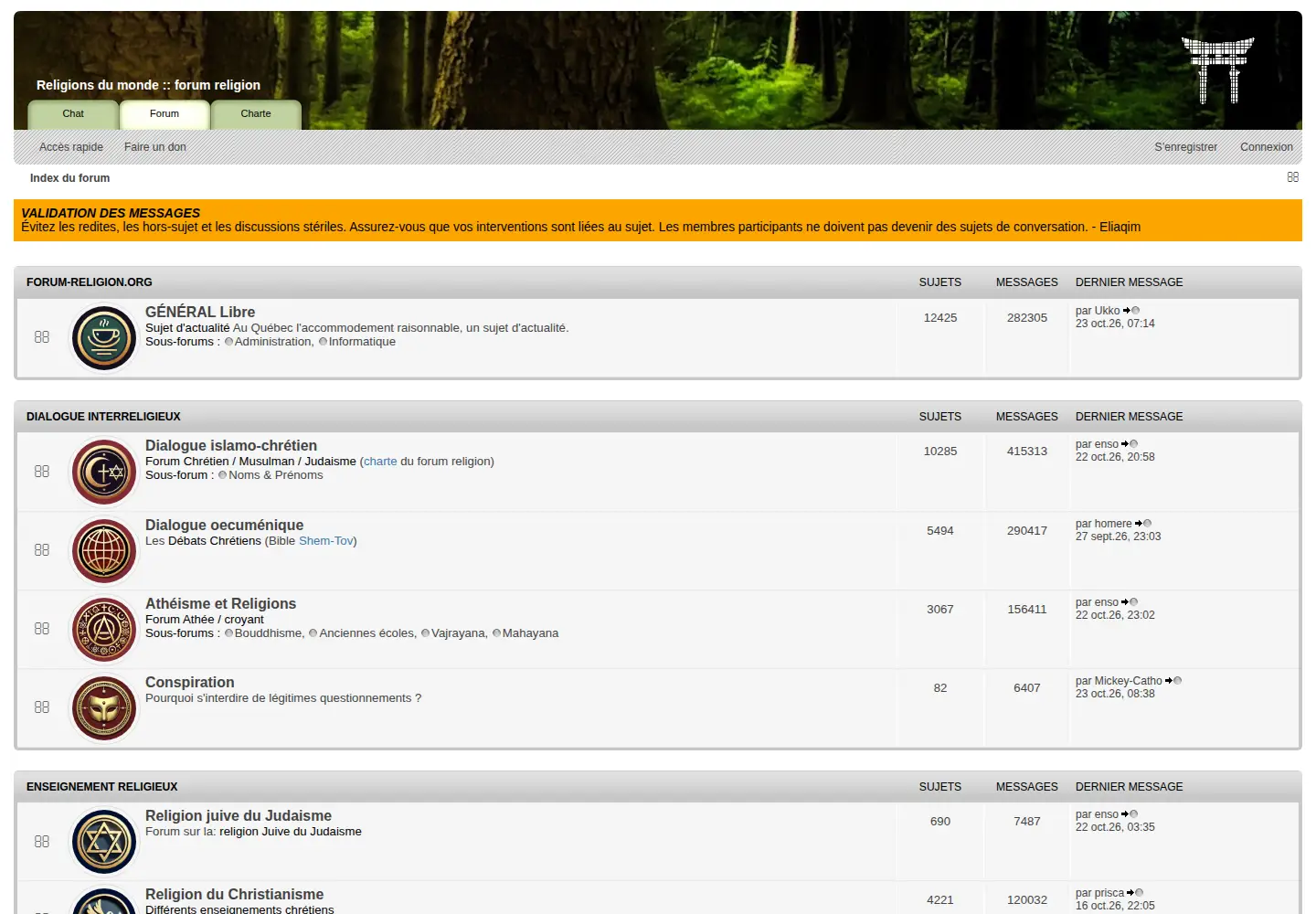 Captured homepage of forum-religion.org in the current scan