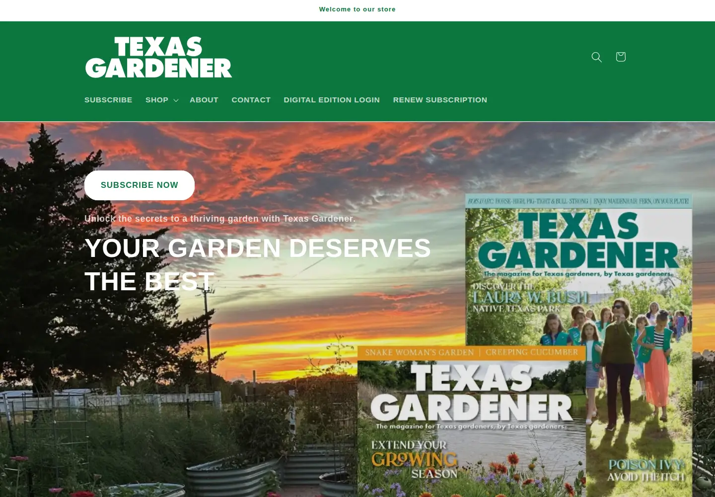 Screenshot of texasgardener.com