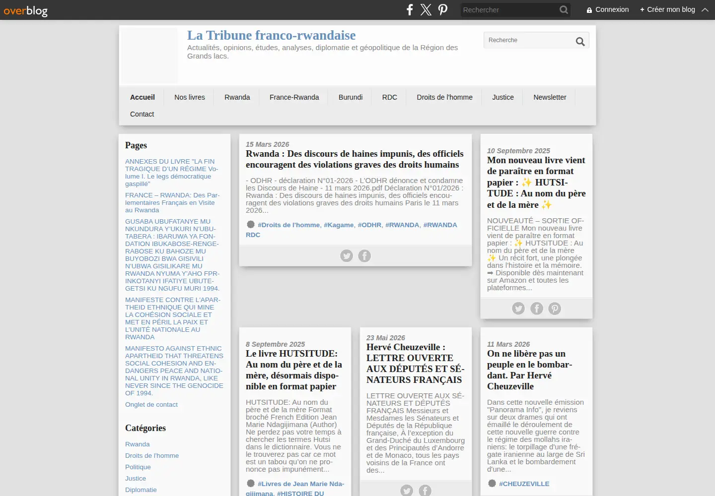 Captured homepage of france-rwanda.info in the current scan