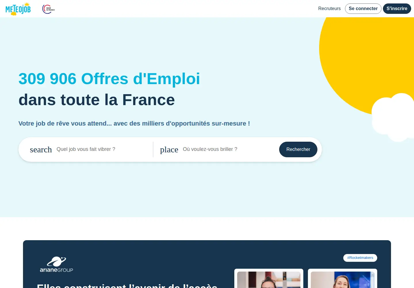 Screenshot of meteojob.com