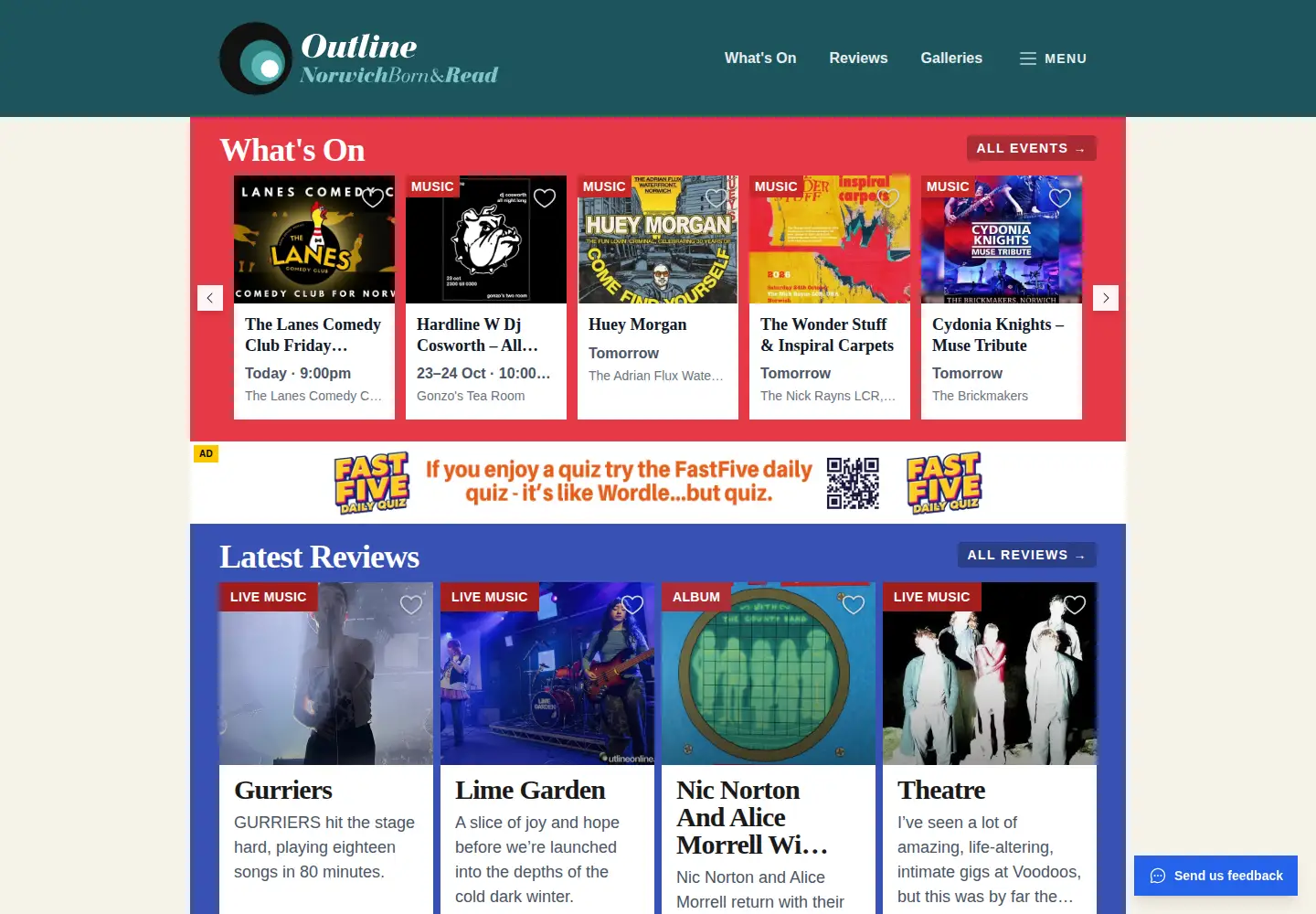 Screenshot of outlineonline.co.uk