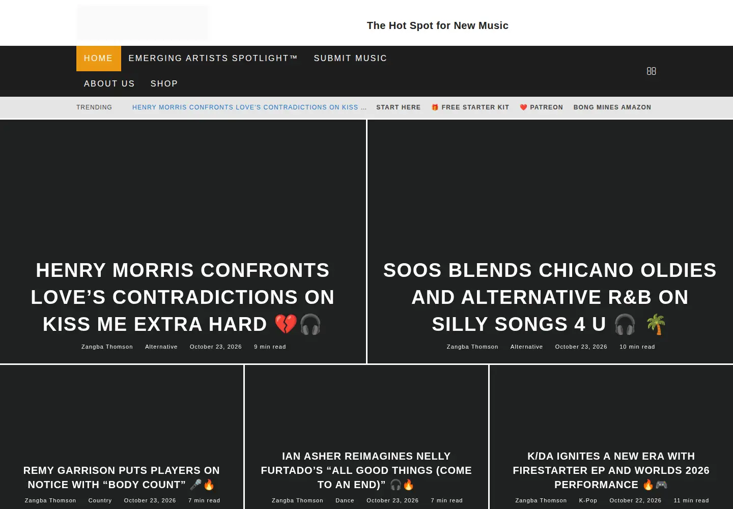 Screenshot of bongminesentertainment.com