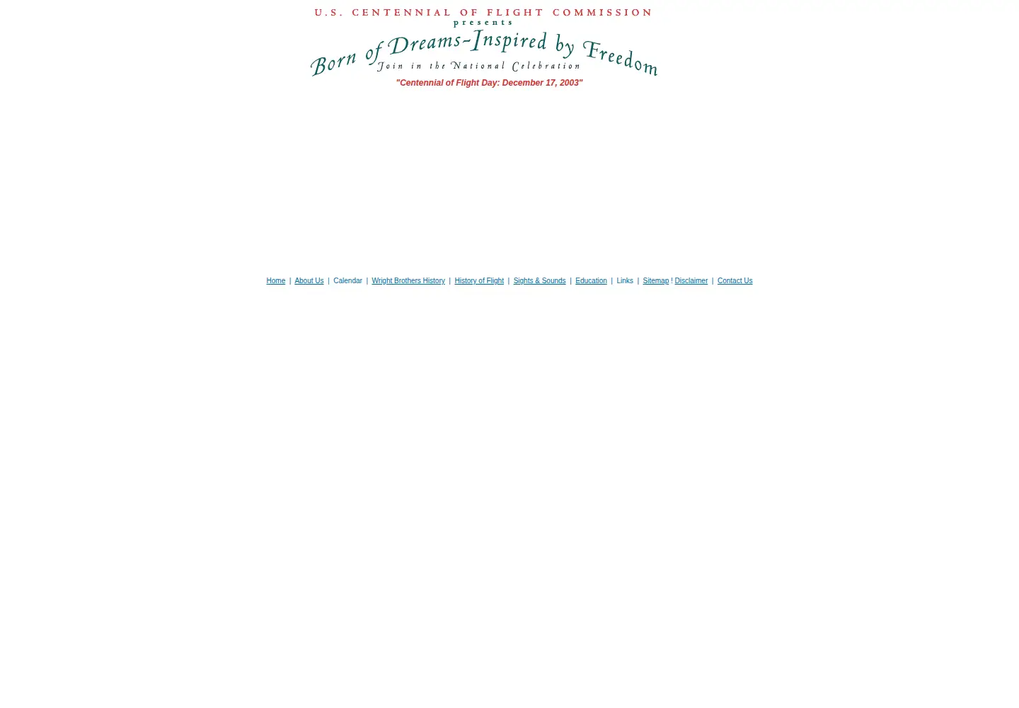 Screenshot of centennialofflight.net