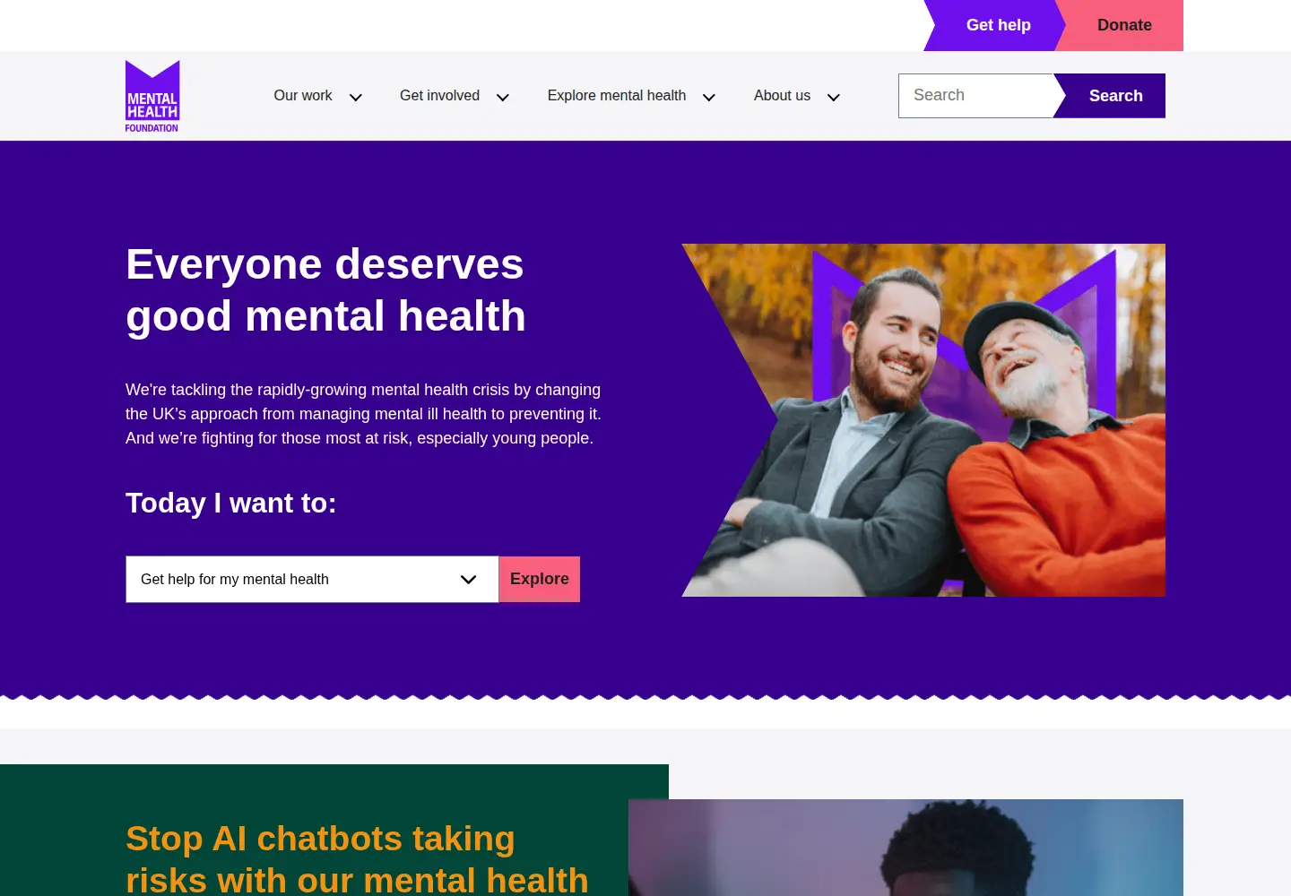 Captured homepage of mhf.org.uk in the current scan