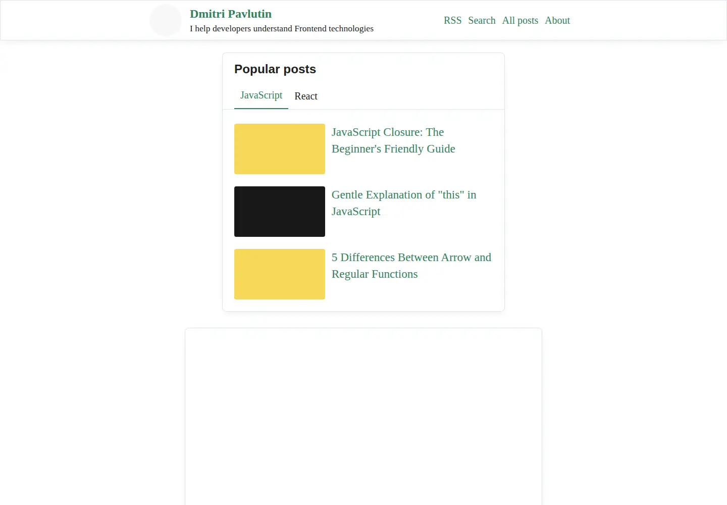 Screenshot of dmitripavlutin.com